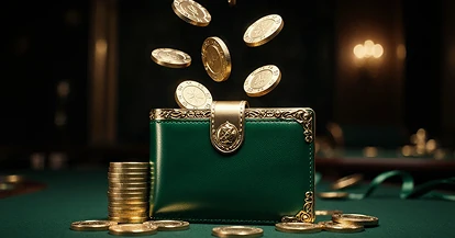 Open treasure chest with gold coins — bonus rewards and jackpots at Crowngreen